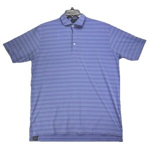 Turtleson Polo Shirt Blue‎ Striped Performance Golf Mens Size Large